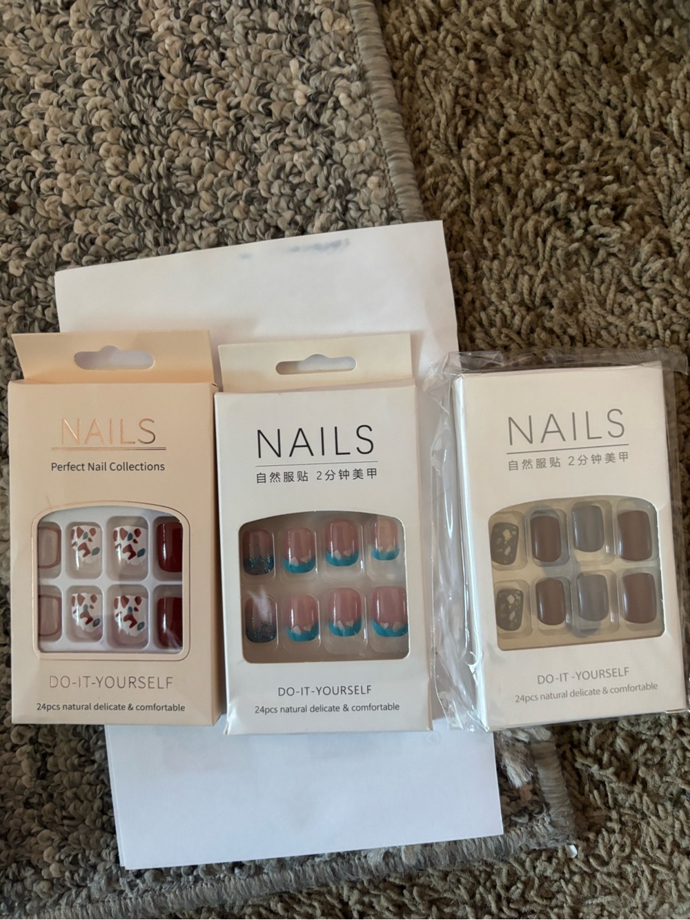 NAILS Do-It-Yourself Press-On Nail Set — Brown & Neutral Styles